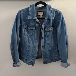 F21 100% Cotton Denim Jacket with Pockets (M)